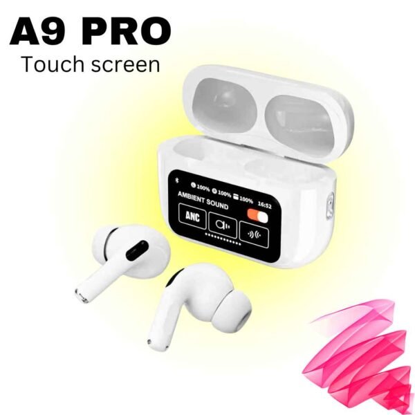 Airpods A9 Pro Earbuds With Touch screen ANC/ENC Support Noise Cancelling